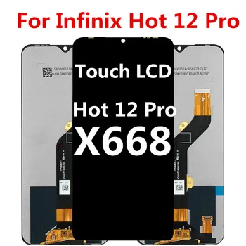 Original Para Infinix Quente 12 Pro X668C Tela LCD Touch screen Digitalizador Substituição do conjunto Para Hot 12pro X668 LCD