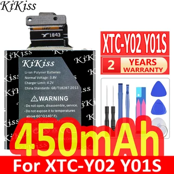 450mAh KiKiss Bateria Poderosa Para XTC-Y02 XTCY02 Y01S Smart Watch Baterias do Telefone Móvel