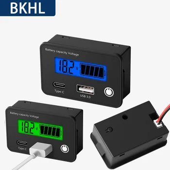 (1pcs/lote)USB de carregamento rápido de Tipo C, de medidor de energia o dc8-30V DC da bateria medidor de potência display azul/verde/branco da tela