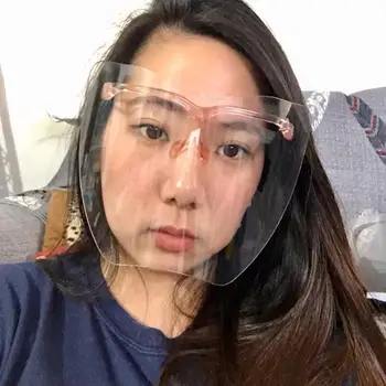 Transparente Completa Do Rosto Fato De Máscara De Proteção Para A Cabeça Tampa Olhos Óculos De Segurança Utensílios De Cozinha Tela Viseiras De Poeira À Prova De Vento Anti-Nevoeiro