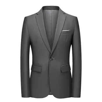 Formal Casaco Elegante Terno de Negócio Jaquetas para os Homens Único Botão de Colarinho Entalhe Anti-rugas Design para a Primavera no Outono de Lapela