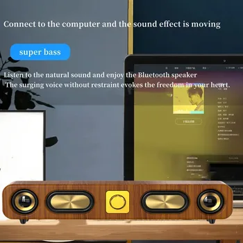 Portátil de Alta Qualidade de Som Multifuncional de TV, Computador de Som Subwoofer Música Surround de Som de Madeira sem Fio Bluetooth alto-Falantes
