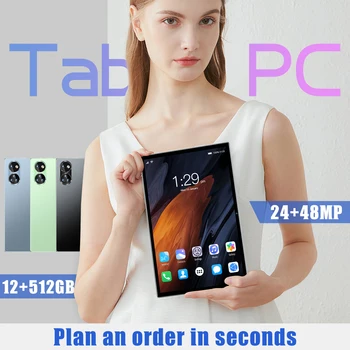Tablet 10-Núcleo de 12GB+512GB SIMo Comprimidos Pad 8000mAh Android 12 10.1