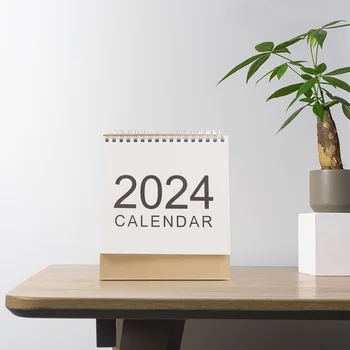 2024 Calendário De Mesa De Família De Mesa, Decoração Vintage Flip Papel Do Office Acessórios Trabalhar Mini Blocos De Notas