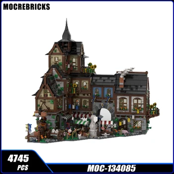O Street View Série de Centro da Cidade Medieval de blocos de Construção de MOC-134085 de Coleta de Especialistas de Alta Dificuldade de Quebra-cabeça de Tijolos de Brinquedo para Presentes