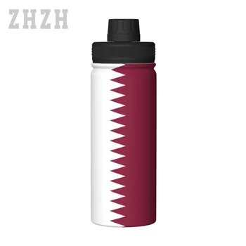 Unisex Esportes de Água Garrafa Térmica Qatar Bandeira de Qatari 304 de Aço Inoxidável da Dobro-camada de Isolamento a Frio E a Quente de Viagens