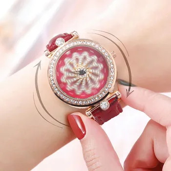Moda de Giro Flor Dial do Relógio de Quartzo da Textura Cinto de Malha de Relógio Pulseira de Mulheres de Jóias Luminoso do Relógio Elegante Reloj Para Mulher