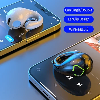AX11 compatíveis com Bluetooth, Fone de ouvido Único Ouvido, Clip de Som Externo Estéreo de Negócios do Esporte Não Faz mal Earbone Condução Auricular