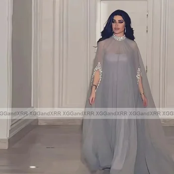 A Arábia saudita vestidos para mulheres 2023 Vestidos de Baile sem Alças Andar Comprimento Frisos Manto Vestidos de Noite vestidos para o baile