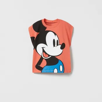 Mickey de Disney do Rato de Meninas Bebê Veste Roupas de Verão Novo Estilo de Moda para Crianças usar Tops sem Mangas, parte Superior do Tanque de Crianças Meninos T-shirt