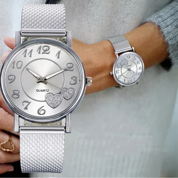 Elegante E Simples De Coração De Design Design De Marcação De Relógios De Senhoras Mulheres De Moda De Vestido De Luxo, Relógio Casual Temperamento Mulher Relógio De Quartzo