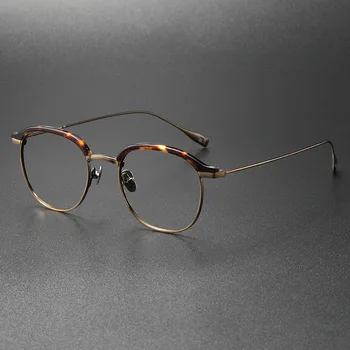 Japão Marca O Designer De Espaços Em Branco Vintage Oval Sobrancelha Estilo Titanium Armação De Óculos De Mulheres Moda Óptica Prescrição De Lentes De Óculos