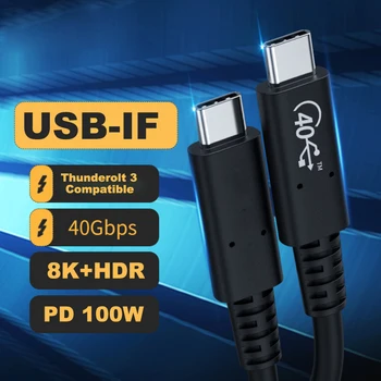 USB4.0 Cabo Thunderbolt 4/3 40 gbps USB C Tipo C de Carregamento Rápido de Transferência de Dados de 8K 60HZ Cabo de 0,8 M para o Macbook Pro Dell