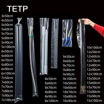 TETP 100Pcs/Muito Longo Tamanho Top Transparente Abrir o PE Ensaca para Cinto Régua Guarda-chuva de Aço Haste Tubo de Fio de Ferramenta de Embalagem de Armazenamento à prova de Poeira