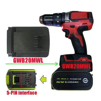 dawupine GWB20MWL Adaptador Conversor de Usar Para a Worx Verde 5-Pin Ampla Interface de Bateria do Li-íon Para o Milwaukee 18V Lítio Ferramentas