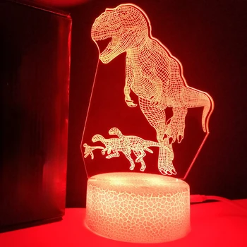 Nighdn Dinossauro Presente Ilusão 3D Lâmpada do DIODO emissor de Luz da Noite para Meninos de Decoração do Quarto da Criança Nightlight Presente de Natal, Brinquedos para Crianças