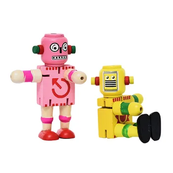 De Madeira Transformando Robô Brinquedo Brinquedos De Construção De Edifício De Madeira Transformando Brinquedos Cargas De Lotação Stuffers