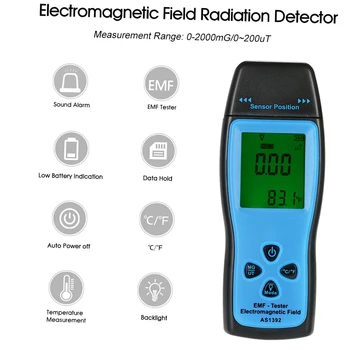 Portátil Mini Digital LCD EMF Testador de Campo Eletromagnético Radiação Testador de Dosímetro de Radiação Detector de Testador de Medidor de Contador