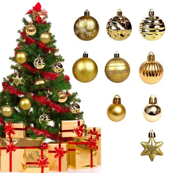 Bola de natal Pacote de Árvore de Natal Decorativa Pingente de Bola de Natal de Presente Caixa de Bolas Decorativas 42/44PC CONJUNTO