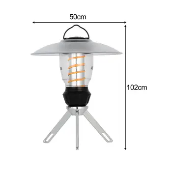 LED Tenda de Campismo Luz Recarregável USB Stepless de Dimmable com Tripé Lâmpada de Acampamento para Pesca, Caminhadas Festa de Acampamento Interrupção