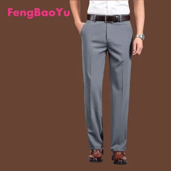 Fengbaoyu Homens Casual Calças de Verão Fina Pai Desgaste Solta Tamanho Grande Carga Calças Legal Sentido de Elástico Confortável, Calça Cinza