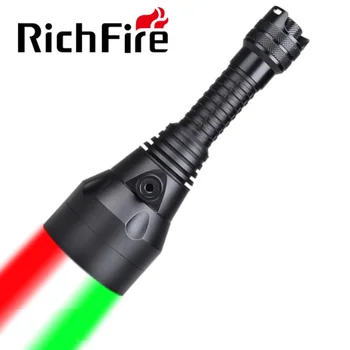 RichFire Poderosa Tática Tocha IR/Verde/Vermelho/Branco Dimmer Recarregável ZOOM LED Lanterna por 18650 Bateria para Caça Camping