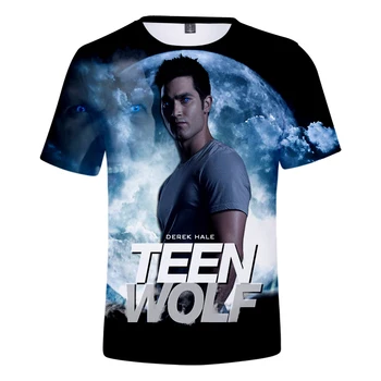 Venda Quente nova Clássico de TV Teen Wolf 3d Impresso T-shirt Unisexo Moda Harajuku Casual Camisola de Manga Curta de grandes dimensões Tops Tees