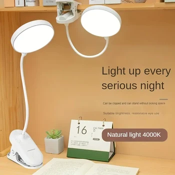 LED, Lâmpada da Tabela do Clipe de Luz Recarregável USB Lâmpada de Mesa Livro de Leitura Leve Toque 3 Modos de Escurecimento de Proteção para os Olhos de Cabeceira Estudo de Luz