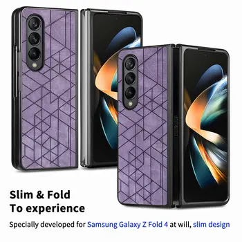 para a samsung, dobre 5 Fosco Couro Anti-Poeira Case para Samsung Galaxy Z Dobre 5 Fold5 5G Zfold5 Não-impressão digital Dobrável Saco de Casos