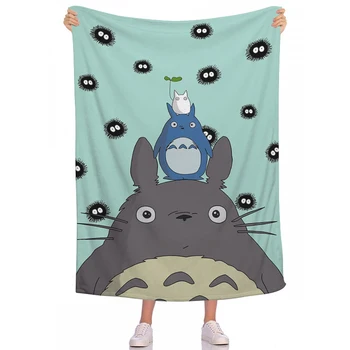 Cobertor do bebê Totoro macio Macio Mantas Colcha Xadrez Anime Sofá Colchas de Verão Lançar & cama de Criança