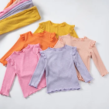 Novo Bebê Meninas de Pijama Conjuntos de Outono Mangas compridas Topos-de-Sino Loungewear Ternos Criança Crianças Casual Pijama Roupa
