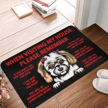 Personalizado Espreitar Cão Shih Tzu Capacho Tapete Anti-Derrapante casa de Banho Cozinha Wc Tapete Carpete 40*60cm