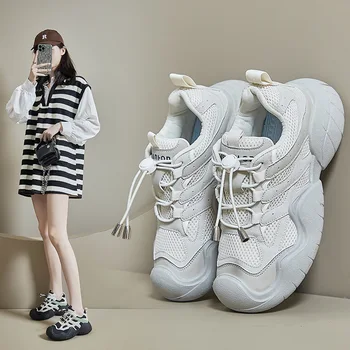 2023 Outono Nova-coreano aluna Sola Grossa Esportes Elevados Execução Sapatos Casuais J-d63