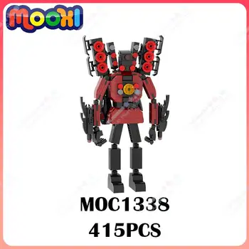 MOC1338 Criativo Super Titan Som Homem Blocos de Construção Skibidi Wc Jogo de Caracteres de Modelo DIY Montagem Tijolos de Brinquedos Para Crianças