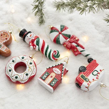Decorações De Natal Para A Casa De Árvore De Natal Pingente Santa Boneco De Neve Elk Enfeites De Árvore De Natal Noel Presentes De Ano Novo 2024 Navidad