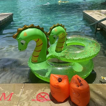 Piscina Flutuante Jogo De Acessórios De Praia Brinquedos De Água Adultos, Crianças Inflável Dinossauro Animal Bonito De Verão De Borracha Anel De Natação