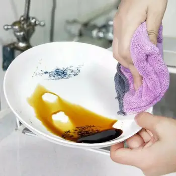 Pano Anti-risco Toalha de Mão Reutilizáveis Absorvente de Cozinha Simples Pano de Limpeza de Microfibra para Limpeza do Windows