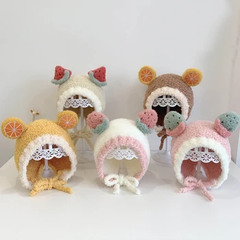Soft de Malha de Lã Bebê Chapéu de Crianças Ouvido para a Proteção de Capota Inverno Quente Engrossar Gorro Pac