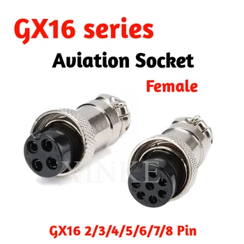 1PCS GX16 bunda de Fio conector 2/3/4/5/6/7/8 Pinos Fêmea 16mm Aviação Soquete do Plugue do Fio do Painel de Conectores de Encaixe