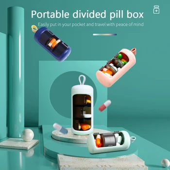 3Grids Pílulas Caso Impermeável Medicina Tablet Dispensador de Leve Pílula de Armazenamento de Viagem Portátil Pílula de Vitamina a Medicina de Drogas Caixa