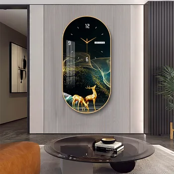 Luxo Moderno Relógio De Parede Sala De Estar Do Agregado Familiar Moda Restaurante Pintura Decorativa Criativo Pendurado Na Parede Relógio Silenciosa