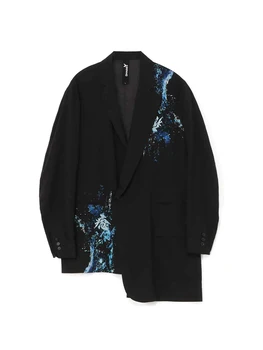Bilateral Assimetria de design Unissex, blazers, yohji yamamoto homens homme GroundY blazers oversied casaco para homem, roupa para mulher