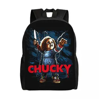 Chucky brincadeira de Criança da Boneca Backpack do Laptop Homens Mulheres Casual Bookbag para a Faculdade Aluno da Escola de Caras Bons Sacos de