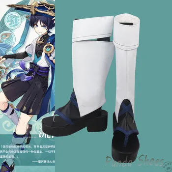 Genshin Impacto Kunikuzushi Andarilho Cosplay Sapatos Jogo de Anime Tamancos Longas Botas de Cosplay Traje Prop Sapatos para Con Festa de Halloween
