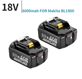 para Makita 18V 6000mAh 6.0 Ah Recarregável Ferramentas de Potência da Bateria Com LED de Substituição do Li-Íon LXT BL1860B BL1860 BL1850 BL1830