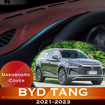 Para BYD Tang DM EV 2021-2023 Painel do Carro Evite a Luz Pad Instrumento Plataforma Secretária de Capa de Couro Anti-Derrapante Traço Tapete Acessórios