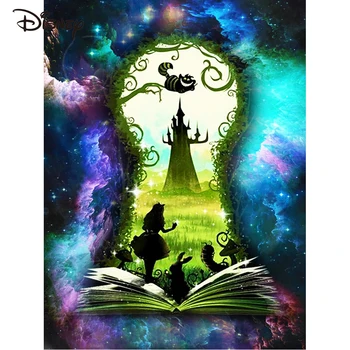 Disney Diamante Pintura Da Alice No País Das Maravilhas Imagem Strass Livro Mosaico Gato De Ponto Cruz De Desenho Animado Fantasia De Artesanato