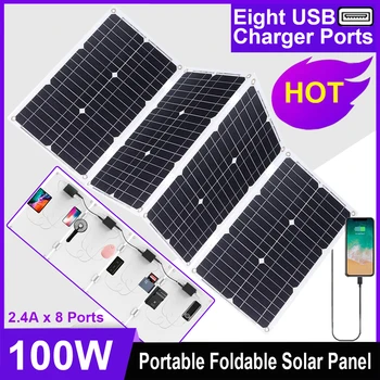 25W/50W/75W/Painel Solar 100W 12V Célula Solar 2.4 Um Controlador de Painel Solar para Telefone RV de MP3 do Carro PAD Carregador Exterior de Alimentação de Bateria
