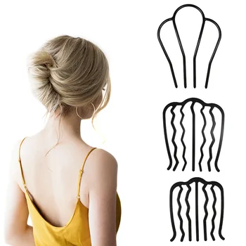 O coreano Gancho de cabelo Pente para Mulheres Braiders Trança Torção Garfo Estilo Clip Vara Bun Maker Grampos de Cabelo Ornamento do Cabelo de DIY Acessórios