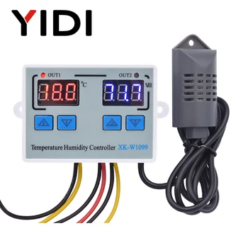 W1099 Digital LED de Temperatura e Umidade Controlador Para a Incubadora de 12V a 24V, 110V, 220V do Termômetro de Digitas Medidor de Sensor do Termostato